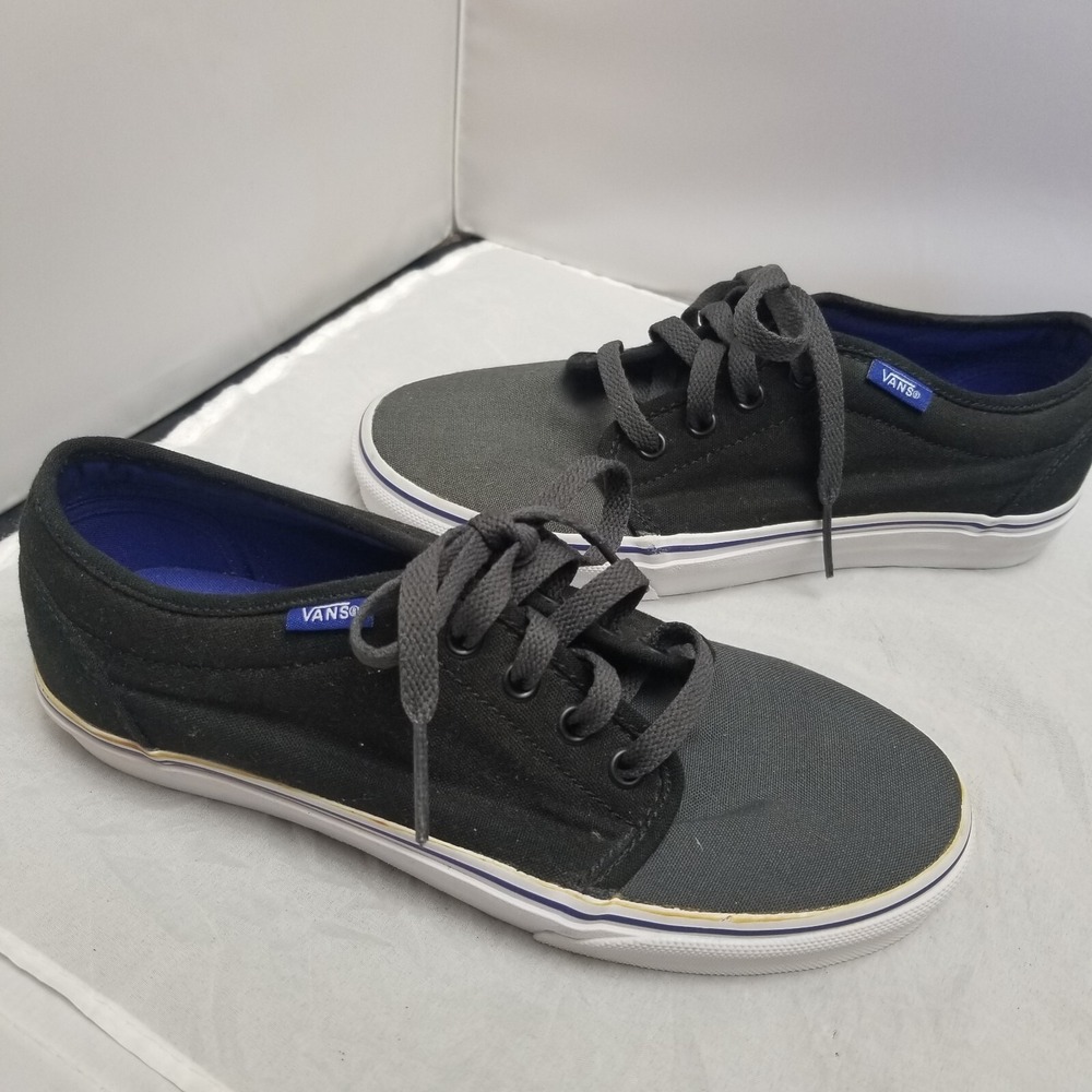 Vans Black Grey‎ Shoes Mens Size 6.5 Womens Size 8 Casual Canvas Lace Skate Shoe